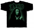 Ronnie James Dio Photograph with Metal Horns Pose Men's Black T-shirt