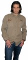 Indian Motorcycle Warrior Logo Men's Long Sleeve Button Up Vintage Shirt - Front
